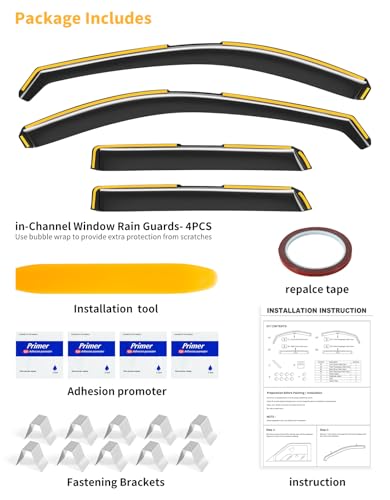 in-Channel Window Rain Guards Compatible with Mazda CX5 CX-5 2017-2026, Extra Durable Vent Visors Window Visors Extra Durable Window Deflectors Vent Shades Car Accessories-4pcs - size: Fit for 2017-2025 Mazda CX-5