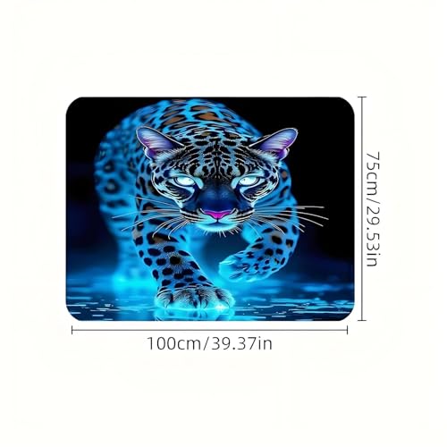 Universal Car Trunk Mat 29" x 39", Blue Cheetah Pattern All Weather Trunk Protection Cargo Liner, Durable Cargo Mat Rear Trunk Liner, Stylish Vehicle Interior Accessories Suitable for Most Car Models - color: Blue Cheetah Pattern