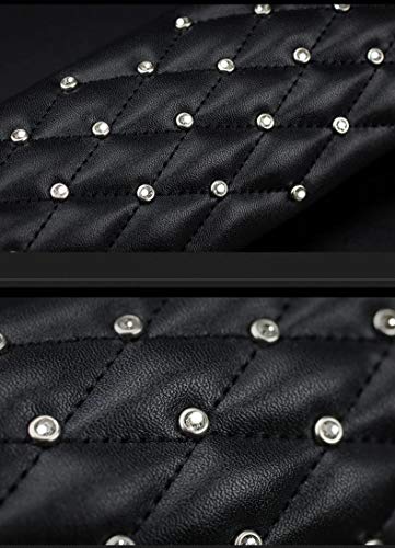Car Leather Safety Belt Covers - Crystal Diamond Black Seat Belt Shoulder Pads for Women or Girls (2Pcs) - color: 2.1 Crystal