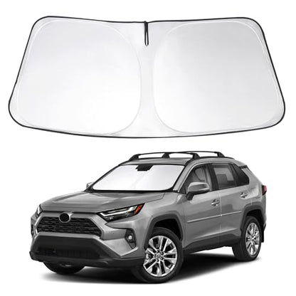 Windshield Sun Shade Custom Fit 2019-2023 2024 2025 2026 Toyota RAV4 RAV-4 Accessories Front Window Sunshade Auto Interior Sun Visor Heat Protection - size: For Toyota RAV4 2019-2026