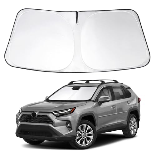 Windshield Sun Shade Custom Fit 2019-2023 2024 2025 2026 Toyota RAV4 RAV-4 Accessories Front Window Sunshade Auto Interior Sun Visor Heat Protection - size: For Toyota RAV4 2019-2026