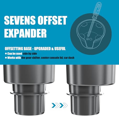 Upgraded Car Cup Holder Expander Adapter with Offset Adjustable Base, Compatible with Yeti 14/24/36/46oz Ramblers, Hydro Flasks 32/40oz, Other Large Bottles Mugs in 3.5"-4.0", Silver 1 Pack - color: Silver, size: Large*1