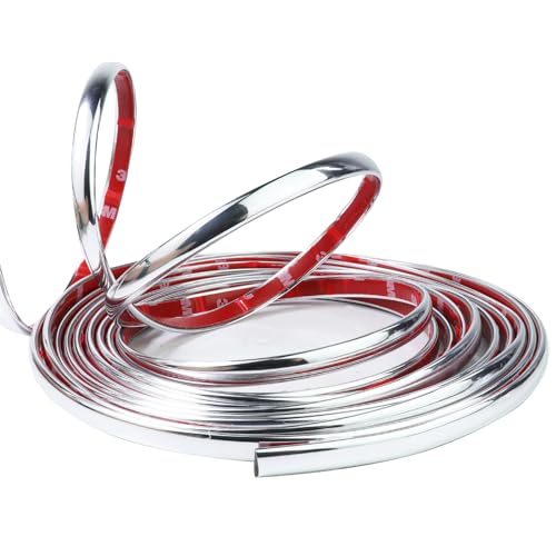 32Ft Automotive Chrome Trim Molding 3/8"(10mm) Universal Car Side Molding(Self Adhesive) UV Protected Decorative Scratch-Proof for RV Truck Motor Exterior Interior Door Window Bumper - size: 3/8" Wide