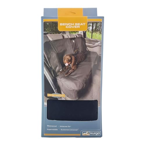 Kurgo Rover Bench Dog Seat Cover, Car Bench Seat Covers for Pets, Dog Back Seat Cover Protector, Water Resistant, Contains Seat Anchors, Scratch Proof, 55" Wide - color: Black, size: 55" Wide, style: Bench Seat Cover