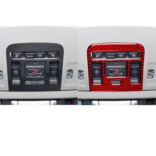 Carbon Fiber Compatible with Toyota Camry 2018 2019 2020 2021 2022 2023 2024 Accessories Car Dome Reading Light Lamp Button Cover Interior Sticker Red - color: Front Reading Light Lamp
