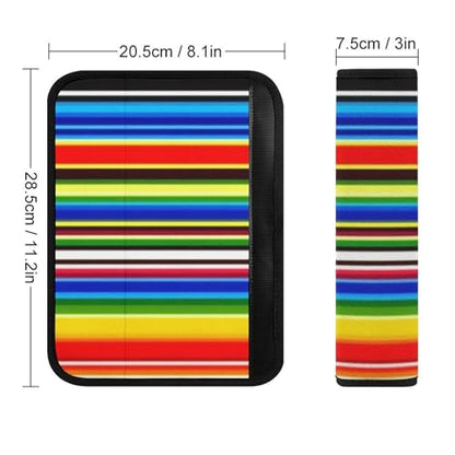 Men's Car Belt Covers 2PCS Fashion Cushion Pad Car Shoulder Strap Harness Pad Mexican Blanket Stripes - color: Color349