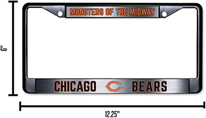 NFL Chicago Bears Monsters of the Midway Black Chrome License Plate Frame - 2-Screw Mount - color: Bears
