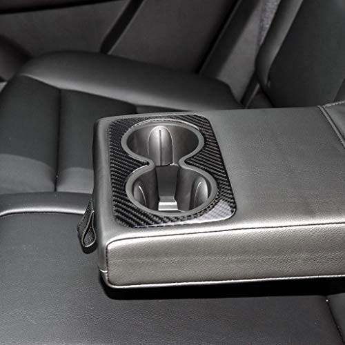 NVCNX Carbon Fiber Compatible with Cadillac XT6 2020-2025 / XT5 2017-2025 2018 2019 2020 2021 2022 2023 2024 Accessories Car Rear Cup Holder Cover Interior Trim Black - color: Rear Cup Holder