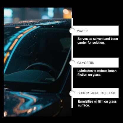 Windshield Cleaner – 2-Pack Car Glass Oil Film Cleaning Kit with Scrubber Pads, Microfiber Towels & Cleaning Liquid for Clear, Streak-Free Driving