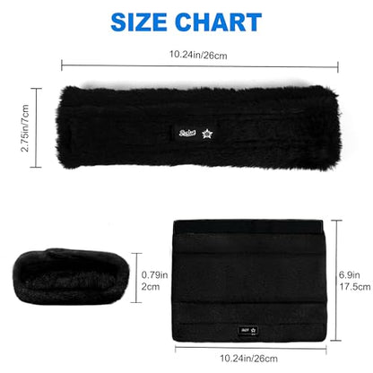 SPRING SEAON Fluffy Auto Seat Belt Cover Pad Soft Universal Car Seat Belt Covers Seat Beat Strap Pad for Shoulder Pad Neck Cushion Protector Car Accessories 2 PCS Black - color: Black