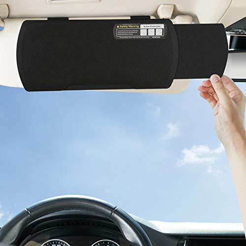 Car Visor Sunshade Extender, Window Shade, Anti-Glare Sun Blocker for Driver or Front Seat Passenger,1 Piece (Black) - color: black