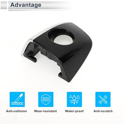 Front Left Exterior Door Handle Cover Lock Cap for Audi Q5 8R 2013-2017 No.8T0837879 ABS Black 1 Pc