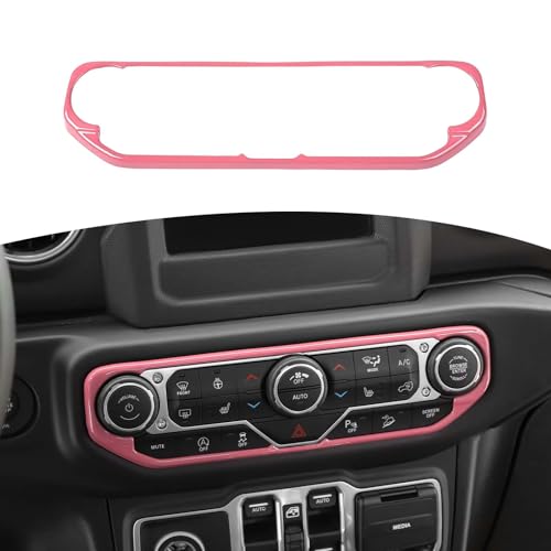 RT-TCZ for Wrangler JL Center Dash AC Switch Cover Trim Frame Pink for Jeep Wrangler JL JLU Gladiator JT 2018-2023 Pink Interior Accessories - color: Pink