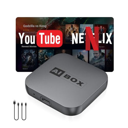 Wireless CarPlay Adapter, Car Adapter with Netflix Fast Car Video Plug & Play, Easy Setup, Supports Netflix/YouTube/TF Card Streaming Equalizers and More for OEM Wired CarPlay/Android Auto Cars