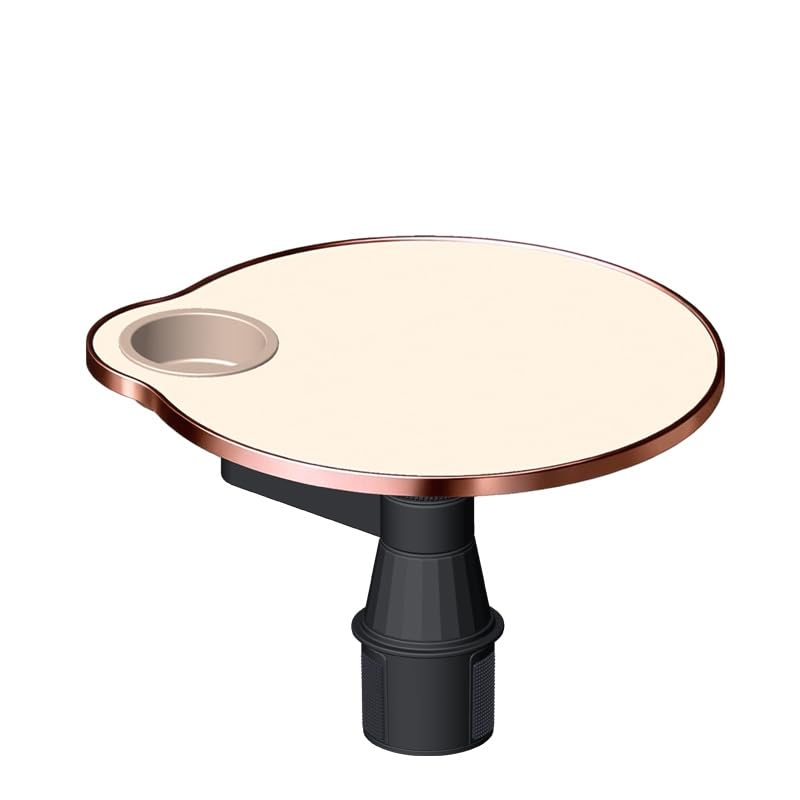 Car Tray Table, 360° Rotating Front Seat Laptop Desk with Adjustable Arm, Multifunctional Floating Table with Cup Holder for Driver & Passenger, Universal Fit 70–100mm(Pale Sand Apricot) - color: Pale Sand Apricot