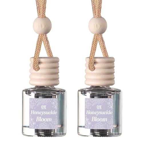 C&E Craft Co Hanging Car Air Freshener Diffuser 2 Pack, Long Lasting Fragrance Oil Car Freshener, Glass Bottle Auto Air Freshener, Made in USA (Honeysuckle Bloom) - size: 34 Fl Oz (Pack of 2)