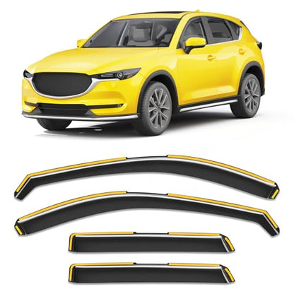 in-Channel Window Rain Guard for Mazda CX-5 2017-2026 CX5 Rain Guards Side Window Visors Low Profile Vent Visor Window Deflectors Vent Shades Car Accessories - size: Fit for 2017-2026 Mazda CX-5