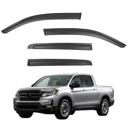 Window Visors Rain Guards fits 2017-2026 Honda Ridgeline, Out-Channel Side Window Wind Deflectors Vent Shades Accessories, Dark Smoke 4 Pcs, 2018 2019 2020 2021 2022 2023 2024 2025 - size: 2017-2026 Honda Ridgeline