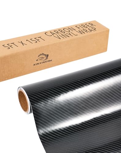 3D Carbon Fiber Vinyl Wrap Film for Cars, 15ft x 5ft Car Vinyl Wrap Roll for Car Body Protection, Scratch Resistance with Air Release Technology (Carbon Fiber Black) - color: Carbon Fiber Black, size: 15ft x 5ft