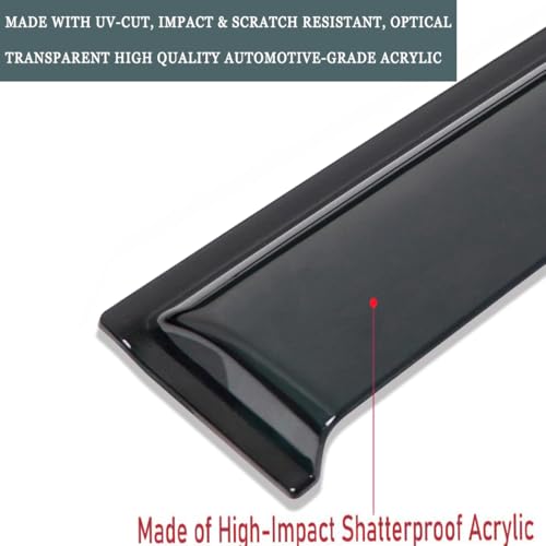 94251 Waterproof Sunproof Rain Guards Set, 4pcs Out-Channel Protective Side Window Wind Deflectors, Window Visor fit for 2008-2016 Chrysler Town & Country, 2008-2020 Dodge Grand Caravan - size: for 2008-2020 Grand Caravan/Town & Country