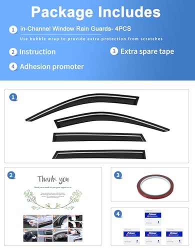 Tape-on Rain Guards Fit for Hyundai Palisade 2020-2025 SE SEL XRT Extra-Thick Window Rain Guard Window Deflectors Window Vent Visors Vent Shades Exterior Car Accessories-4PCS - size: Fit for 2020-2025 Hyundai Palisade
