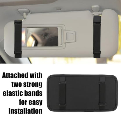 panthra 2pcs Car Visor Organizer, Sun Visor Organizer, Sunvisor Soft Leather Surface Eyeglasses Note Card Holder Car Storage Bag Suitable for Most Vehicles, Suv and Trucks Keep Clean (Black+Gray)