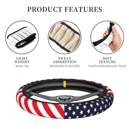 American Flag Elastic Steering Wheel Cover Universal 15 Inch - color: 6