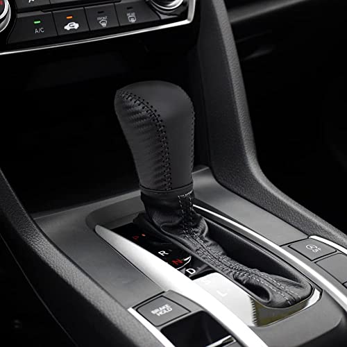 Auto Car Leather Gear Shift Knob Cover for Honda Civic 10th Gen 2021 2020 2019 2018 2017 2016 Accessories (D) - color: D