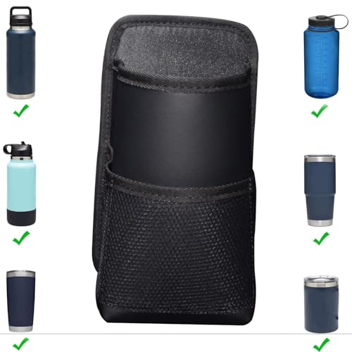 Large Car Cup Holder Expander, Fits Large 24/36/40/46oz Water Bottles, Big Drinks Holder Bag- Universal Auto Vehicle for Cars, SUV & Truck RV's Golf-carts (Black) - color: Black