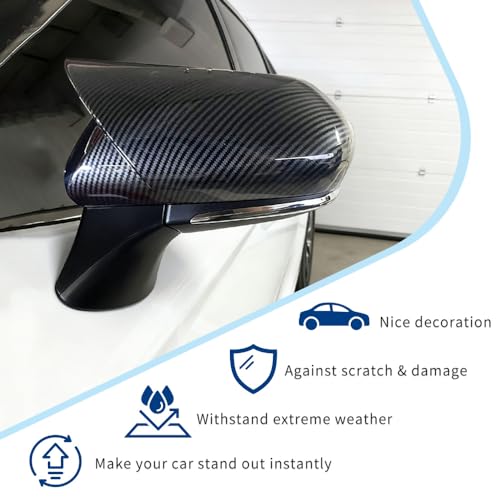 Side Mirror Cover Compatible with Toyota (Camry 2018-2025, Ox Horn Style-Carbon Fiber Pattern) - size: Ox Horn Style-Carbon Fiber Pattern