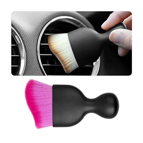 Osilly Car Detailing Brush, Auto Interior Soft Bristles Curved Cleaning Brush, Dust Collectors Dirt Removal Tool for Car Dashboard, Air Conditioner Vents, Leather, Scratch Free (Double Purple) - color: Double Purple