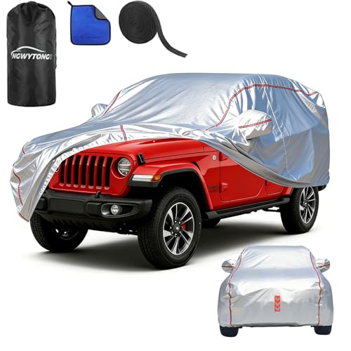 Car Cover Waterproof All Weather for Jeep Wrangler 4-Door 2006-2025,All-Around Fastening and 4 Upgrades, 60s Quick-Install for Car Cover - size: 3（for Jeep Wrangler ）