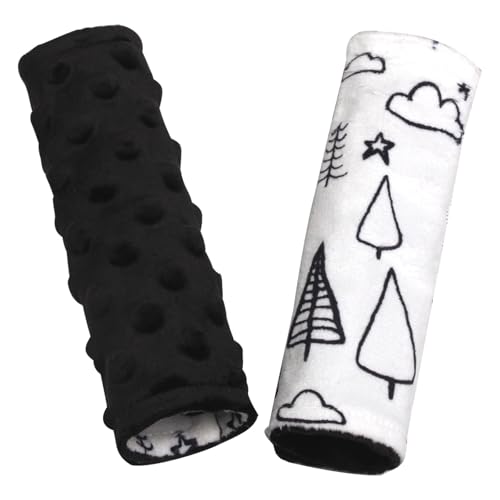 Car Seat Strap Covers for Babies Soft Car Seat Belt Covers, Mink Car Seat Straps Shoulder Pads for Boys and Girls, Black - color: Black