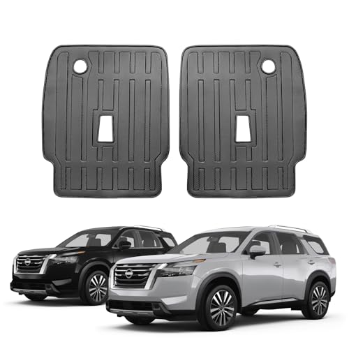 Vanseno for 2022-2025 7 Seats Nissan Pathfinder Kick Mats Backrest Mats Captain Chairs Car Mat Seat Back Covers All Weather TPE Interior Protector for Nissan Pathfinder Accessories (7 Seater) - color: Fit 2022-2025 7 Seats Nissan Pathfinder