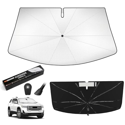Windshield Sun Shade Umbrella Custom Fit for GMC Acadia 2017-2025 Foldable UV Protection Car Cover, Emergency Rain Shield & Dashboard Protector - Durable Auto Accessory - size: For GMC Acadia 2017+