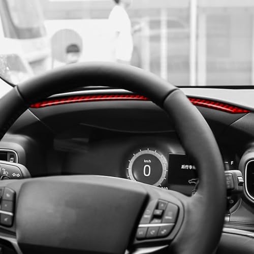 Real Red Carbon Fiber Car Dashboard Speedometer Tachometer Side Strip Sticker Auto Interior Trim Compatible with Ford Explorer(U625) XLT/Limited/ST/Platinum/Platinum Hybrid 2020 2021 2022 2023 - color: Dash Trim