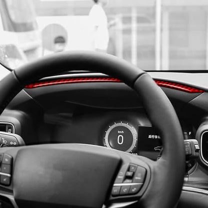 Real Red Carbon Fiber Car Dashboard Speedometer Tachometer Side Strip Sticker Auto Interior Trim Compatible with Ford Explorer(U625) XLT/Limited/ST/Platinum/Platinum Hybrid 2020 2021 2022 2023 - color: Dash Trim
