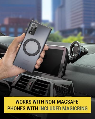 Scosche MagicMount MS 5-in-1 MagSafe Phone Mount for Car Vent, Dashboard and Back of Display for Floating Screens, Hands Free Magnetic Cell Phone Holder Compatible with iPhone 17 16 15 14 13 12