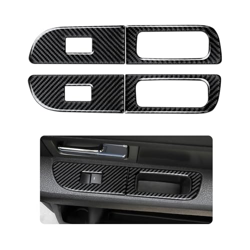 Car Carbon Fiber Sticker Rear Window Lift Switch Panel Interior Trim Cover for Ford F150 2009 2010 2011 2012 2013 2014 Accessories（Style B - color: Rear Window Lift Switch, B
