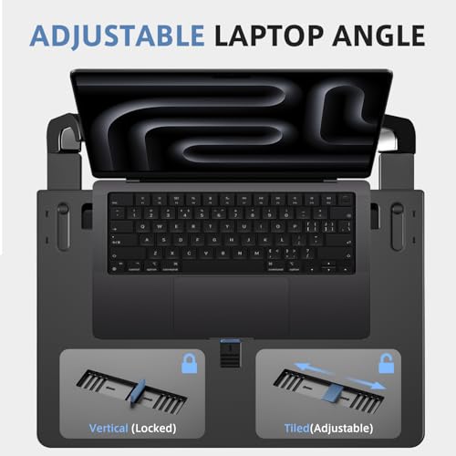 Steering Wheel Tray, Car Food Tray, Car Desk for Laptop, Multipurpose Car Table for Eating & Work, Adjustable Car Tray with Drawer and Anti-Slip Protective Adhesive
