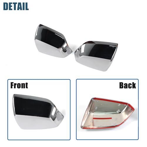 AUCERAMIC Chrome Side Mirror Cover Caps 2PCS Fit for 2021-2025 Chevy Tahoe Suburban, GMC Yukon/Yukon XL, Cadillac Escalade Stick-On Overlay