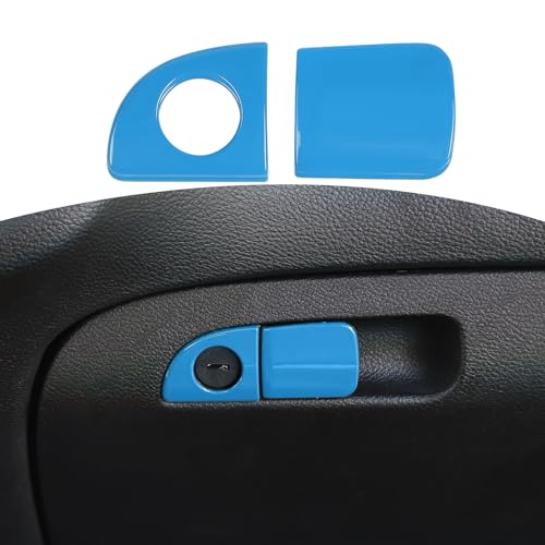RT-TCZ for Challenger Glove Box Latch Handle Trim Cover Baby Blue for Dodge Charger 2010 Up for Challenger 2015 Up for Chrysler 300C 2011 Up Baby Blue Interior Accessories 2pcs - color: Baby Blue