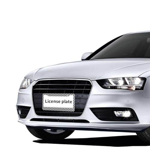 Checkerboard License Plate Frame Black White Checkerboard Steering Wheel Cover Cars Decor Aluminum Checkerboards Plate Frame with Fits Standard Us Ca Vehicles - color: Checkerboard