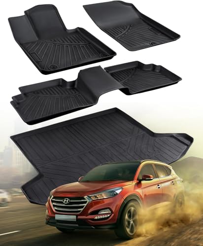 Floor Mats & Cargo Liner for 2022-2025 2026 Hyundai Tucson (Gas Models Only).All-Weather TPE Floor Liners Full Set,Custom Fit for SE SEL Limited XRT,Not for Hybrid or PHEV