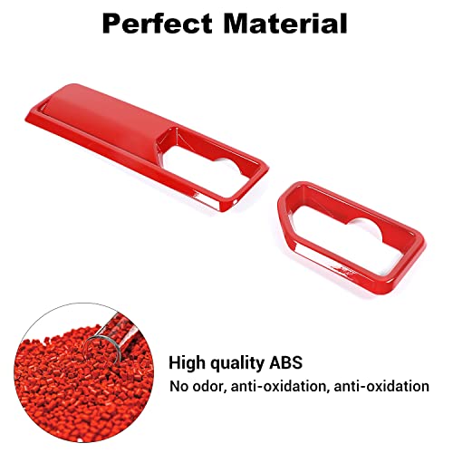 JWWY JL Wrangler Front Wiper Base Panel Protect Cover Trim Compatible with 2018-2025+ Jeep Wrangler JL JLU Gladiator JT Trunk Accessories Red - color: Red
