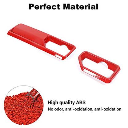 JWWY JL Wrangler Front Wiper Base Panel Protect Cover Trim Compatible with 2018-2025+ Jeep Wrangler JL JLU Gladiator JT Trunk Accessories Red - color: Red