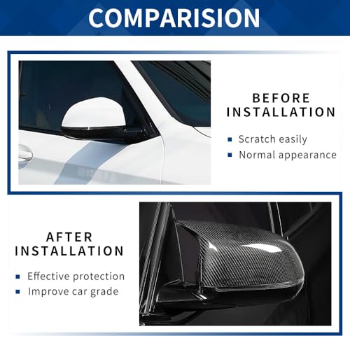 Real Carbon Fiber Side Mirror Cover Compatible with X3 G01 X4 G02 / Pre-lci X5 G05 X6 G06 X7 G07 (Real Carbon Fiber, G01 G02 G05) - color: Real Carbon Fiber, size: G01 G02 G05