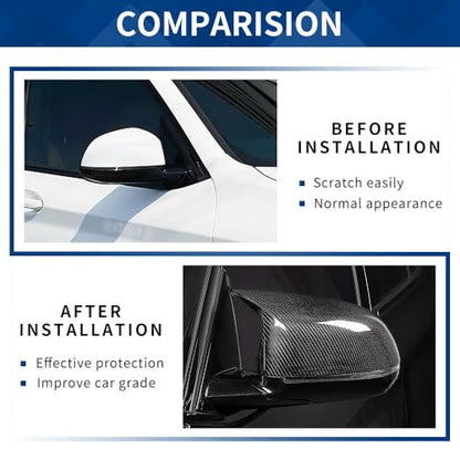 Real Carbon Fiber Side Mirror Cover Compatible with X3 G01 X4 G02 / Pre-lci X5 G05 X6 G06 X7 G07 (Real Carbon Fiber, G01 G02 G05) - color: Real Carbon Fiber, size: G01 G02 G05