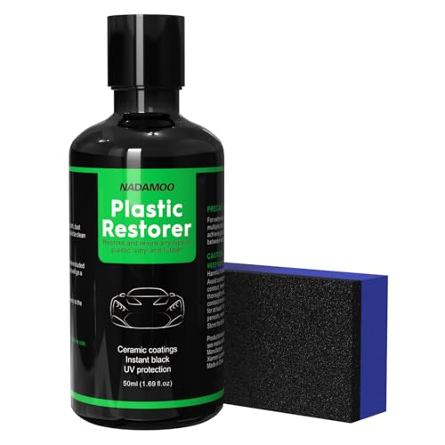 NADAMOO Plastic Restorer 50ml, Highly Concentrated Ceramic Coating for Cars, Back to Black Automotive Exterior and Interior Trim Scratch Remover Kit, Restore Faded Plastic, Vinyl & Rubber - size: 50ml