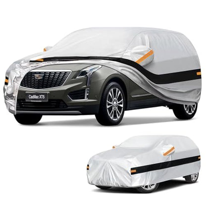 10 Layers SUV Car Cover Custom Fit for Cadillac XT5, SRX (2016-2026), Waterproof All Weather for Automobiles, Outdoor Full Cover Sun Dust Rain Protection with Cotton. Silver - size: Custom Fit for Cadillac XT5/SRX